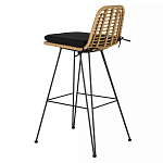 Стул барный с ротанговым плетением Half Bar Chair with Wicker без подлокотников варинант исполнения - 1 | Loft Concept в Екатеринбурге