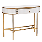 Консоль с ящиком белая с золотом Textured White Console with Gold варинант исполнения - 2 | Loft Concept в Екатеринбурге