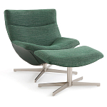 Кресло вращающееся с подставкой для ног зеленое Verdante варинант исполнения - 1 | Loft Concept в Екатеринбурге