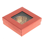 Зеркало карманное складное круглое из натурального камня Оникс в подарочной упаковке Silver Stone Mirrors варинант исполнения - 4 | Loft Concept в Екатеринбурге