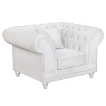 Кресло низкое с мягкой обивкой из велюра на 4-х ножках из массива березы Sophie Armchair white варинант исполнения - 1 | Loft Concept в Екатеринбурге
