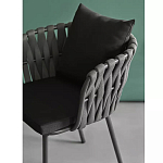 Стул мягкий с декором в виде плетеных лент на спинке и подлокотниках Semicircular Chair Decorated with Ribbons варинант исполнения - 4 | Loft Concept в Екатеринбурге