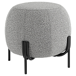 Пуф в ткани букле серого цвета Pikelet варинант исполнения - 1 | Loft Concept в Екатеринбурге
