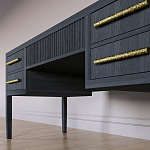 Большой Рабочий стол Primo с 5 выдвижными ящиками Черный дуб варинант исполнения - 3 | Loft Concept в Екатеринбурге