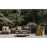 Дизайнерский уличный диван из массива дерева с плетеной спинкой PALINFRASCA Sofa варинант исполнения - 23 | Loft Concept в Екатеринбурге