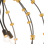 Люстра в форме шара с золотыми элементами на чёрном каркасе Arced Lines варинант исполнения - 1 | Loft Concept в Екатеринбурге