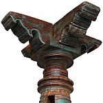 Антикварная колонна из массива тика Unique Indian Antique Column варинант исполнения - 2 | Loft Concept в Екатеринбурге