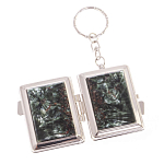 Зеркало брелок складное двухстороннее из натурального камня Серафинит Stone Mirrors варинант исполнения - 2 | Loft Concept в Екатеринбурге