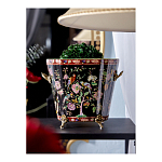 Кашпо из фарфора черная с цветочной росписью и бронзовой стрекозой Spring Garden варинант исполнения - 4 | Loft Concept в Екатеринбурге