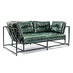 Диван Лофт Натуральная Винтажная кожа Зеленый Two Seat Encounter Leather Sofa варинант исполнения - 2 | Loft Concept в Екатеринбурге
