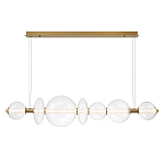 Подвесной светильник линейный с прозрачными стеклянными шарами разного диаметра Eurofase варинант исполнения - 11 | Loft Concept в Екатеринбурге