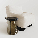 Кресло Cannes с мягкой обивкой букле молочного цвета  варинант исполнения - 1 | Loft Concept в Екатеринбурге