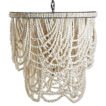 Двухъярусная люстра украшенная круглыми белыми бусинами Gradient Chandelier White варинант исполнения - 2 | Loft Concept в Екатеринбурге