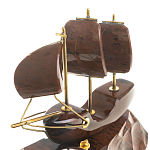 Часы настольные в виде парусника из натурального камня Обсидиан Sailboat Stone Clock варинант исполнения - 3 | Loft Concept в Екатеринбурге