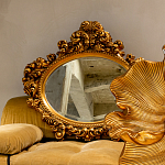 Зеркало настенное золотое с ажурным резным орнаментом Classic Ornament Mirror варинант исполнения - 3 | Loft Concept в Екатеринбурге