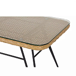 Журнальный столик с столешницей из ротанга и стекла Wicker Tabletop Under Glass варинант исполнения - 2 | Loft Concept в Екатеринбурге