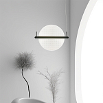 Светодиодный подвесной светильник круглой формы с металлическим черным каркасом Marble Glow варинант исполнения - 5 | Loft Concept в Екатеринбурге