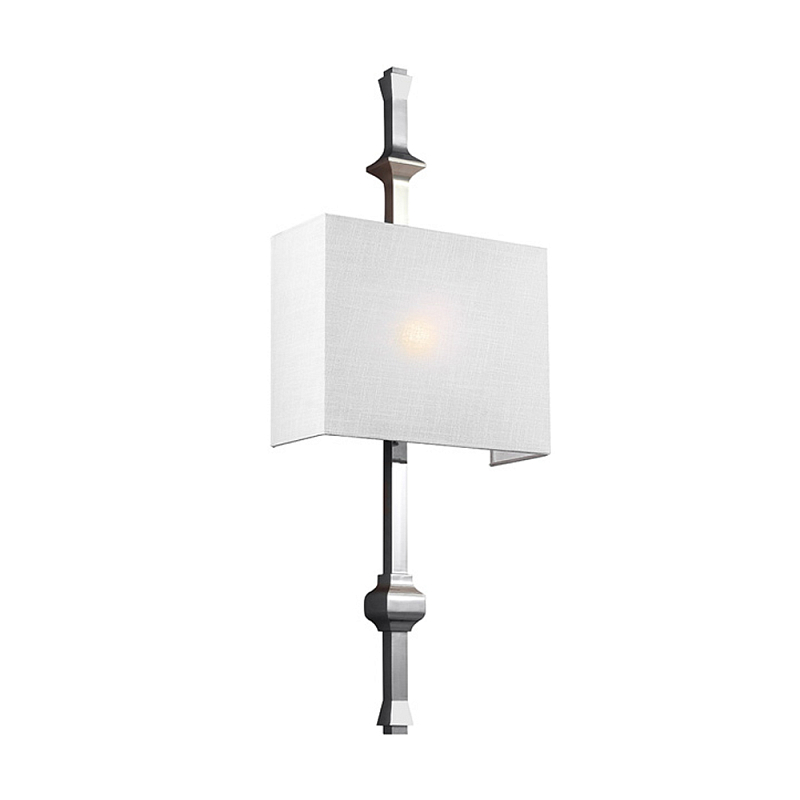 Бра с прямоугольным тканевым абажуром белого цвета Feiss Никель Бежевый Белый Бронза в Екатеринбурге | Loft Concept 