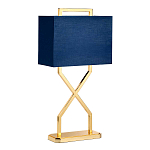 Настольная лампа с основанием из полированного золота и прямоугольным абажуром глубокого синего цвета Elstead Lighting варинант исполнения - 5 | Loft Concept в Екатеринбурге