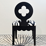 Дизайнерский стул с круглой деревянной спинкой Black and White Clover варинант исполнения - 3 | Loft Concept в Екатеринбурге