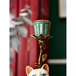 Подсвечник в виде кошки из фарфора с бронзовыми элементами Paradise Cat варинант исполнения - 7 | Loft Concept в Екатеринбурге