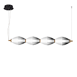 Подвесной светильник линейный в сочетании двух разных фактур стекла Enchanting варинант исполнения - 1 | Loft Concept в Екатеринбурге