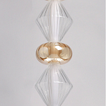 Подвесной светильник с вертикальной композицией из прозрачных и янтарных стеклянных шаров и ромбов Gabriel Scott Luna варинант исполнения - 14 | Loft Concept в Екатеринбурге