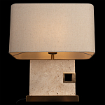 Настольная лампа с прямоугольным основанием из натурального камня c тканевым абажуром Lapis Tiburtinus варинант исполнения - 4 | Loft Concept в Екатеринбурге
