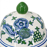 Ваза с крышкой и зелено-голубым цветочным узором на белом фоне Blue & White Ornament варинант исполнения - 3 | Loft Concept в Екатеринбурге