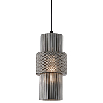 Подвесной светильник со стеклянным рифленым плафоном цилиндрической формы Eliara 13 варинант исполнения - 9 | Loft Concept в Екатеринбурге
