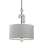 Люстра с серым тканевым плафоном Flourish варинант исполнения - 1 | Loft Concept в Екатеринбурге