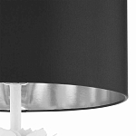 Торшер с декором в виде белого цветка магнолии на каркасе и черным абажуром White Magnolia варинант исполнения - 3 | Loft Concept в Екатеринбурге