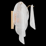 Бра из полупрозрачных овальных лепестков из стекла с металлическим основанием золотого цвета Nazaire Glass Lighting варинант исполнения - 2 | Loft Concept в Екатеринбурге