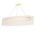 Люстра подвесная овальная с рельефными стеклянными панелями и золотым металлическим каркасом Textured Glass Chandelier варинант исполнения - 1 | Loft Concept в Екатеринбурге