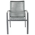 Стул темно-серый с высокой плетеной спинкой и сиденьем Braided Strength варинант исполнения - 1 | Loft Concept в Екатеринбурге