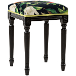 Банкетка из натурального бука черная с изображением птиц и цветов Blooming Birds2 варинант исполнения - 3 | Loft Concept в Екатеринбурге