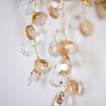 Бра золотого цвета с ветвями и прозрачными хрустальнымих подвесками Droplet Chandelier варинант исполнения - 5 | Loft Concept в Екатеринбурге