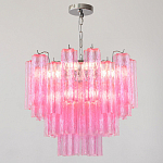 Элитная Люстра Textured Glass Pink Chandelier Ярко Розовое стекло варинант исполнения - 3 | Loft Concept в Екатеринбурге