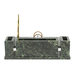 Настольный письменный набор из змеевика с подставкой под календарь и часами Successful Leader варинант исполнения - 3 | Loft Concept в Екатеринбурге