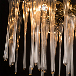 Люстра подвесная круглая в виде ветвей деревьев бронзового цвета с прозрачными подвесками-каплями Droplet Chandelier варинант исполнения - 6 | Loft Concept в Екатеринбурге