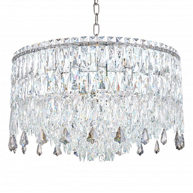 Люстра круглая с хрустальными подвесками на серебряном каркасе Roul Crystal Light Хром Прозрачный Люстра круглая с хрустальными подвесками на серебряном каркасе Roul Crystal Light Хром Прозрачный в Екатеринбурге | Loft Concept