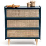 Комод с 3-мя ящиками из ротанга Blais Deep Blue Wicker Furniture варинант исполнения - 3 | Loft Concept в Екатеринбурге