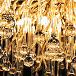 Люстра подвесная с прозрачными стеклянными подвесками в форме капель Диаметр 100 см Droplet Chandelier варинант исполнения - 10 | Loft Concept в Екатеринбурге