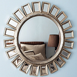 Зеркало-солнце в серебряной раме Silver Sun варинант исполнения - 1 | Loft Concept в Екатеринбурге