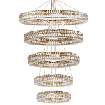 Многоярусная Люстра Elizabeth Золото Вертикальная композиция из пяти хрустальных светильников варинант исполнения - 1 | Loft Concept в Екатеринбурге