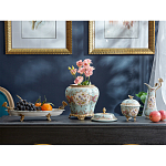 Кувшин с цветочным рисунком и бронзовой ручкой Blue Garden варинант исполнения - 4 | Loft Concept в Екатеринбурге