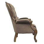 Кресло с мягкой обивкой из коричневого велюра на 4-х деревянных ножках Evelyn Classical Armchair варинант исполнения - 1 | Loft Concept в Екатеринбурге