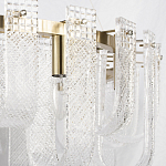 Бра с металлическим основанием золотого цвета и хрустальными подвесками Textured Glass варинант исполнения - 6 | Loft Concept в Екатеринбурге