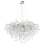 Люстра подвесная с прозрачными стеклянными подвесками в форме капель Диаметр 100 см Droplet Chandelier варинант исполнения - 14 | Loft Concept в Екатеринбурге