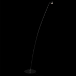 Торшер с изогнутой черной металлической стойкой и цилиндрическим плафоном Davide Groppi варинант исполнения - 2 | Loft Concept в Екатеринбурге